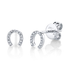 Shy Creation Diamond Horseshoe Stud Earrings