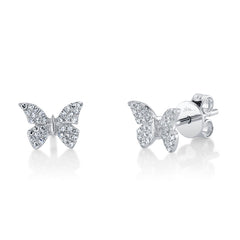 Shy Creation 14K Diamond Butterfly Stud Earring