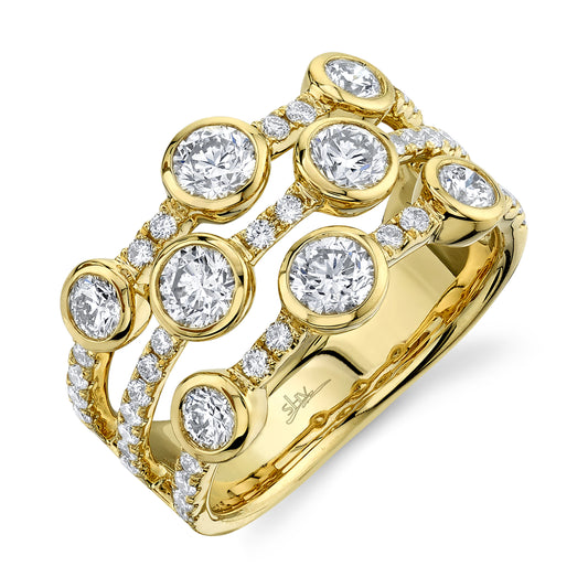 Shy Creation Pave and Bezel Diamond Ring