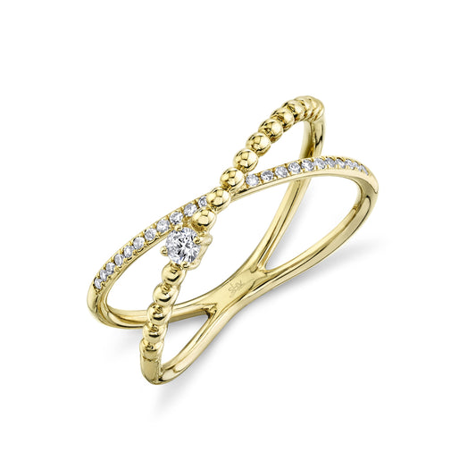 Shy Creation "X" Diamond Ring