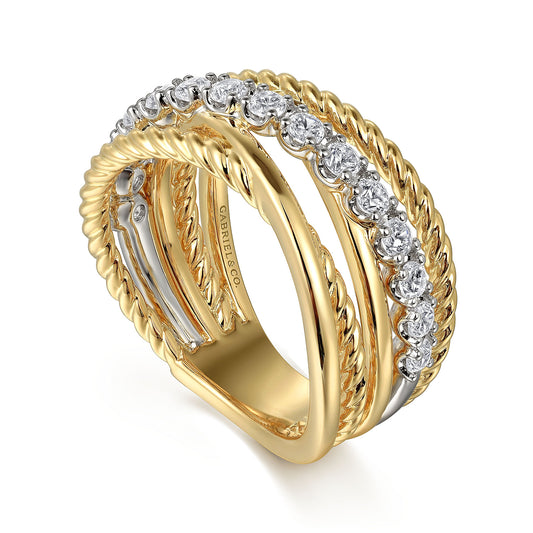 Gabriel & Co. Twisted Diamond Ring