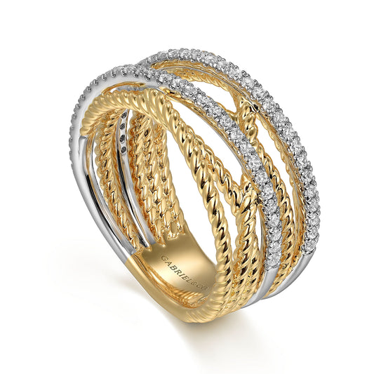 Gabriel & Co. Twisted Diamond Ring