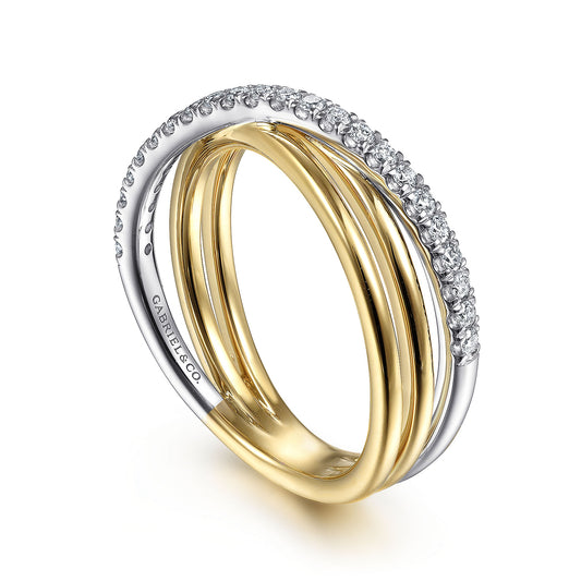 Gabriel & Co. Twisted Diamond Ring