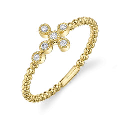 Shy Creation Diamond Sideway Cross Ring