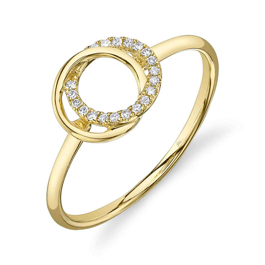 Shy Creation Diamond Love Knot Circle Ring