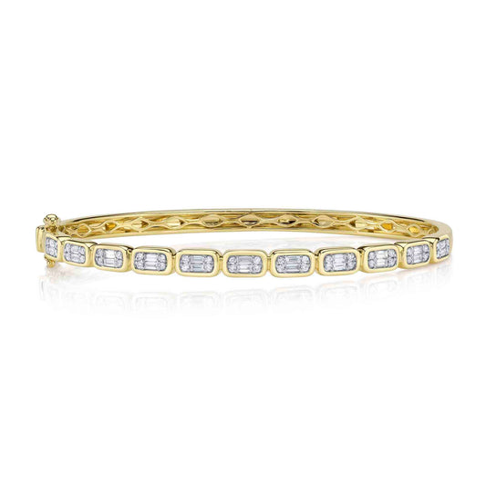 Shy Creation Diamond Baguette Bangle