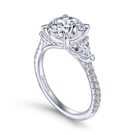 Gabriel & Co. 3 Stone Diamond Engagement Ring