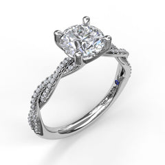 Fana Petite Twist Diamond Engagement Ring