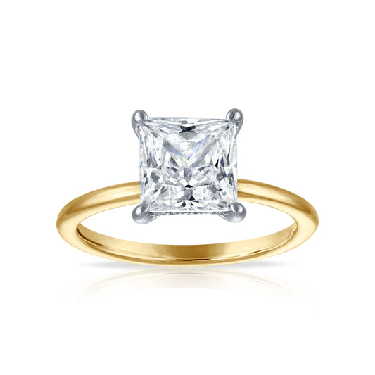 Hidden Halo Solitaire Engagement Ring