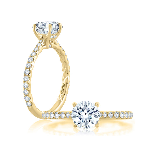 A. Jaffe Scalloped Diamond Engagement Ring