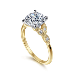 Gabriel & Co. Vintage Diamond Engagement Ring