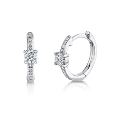 Shy Creation Diamond Huggie Earrings