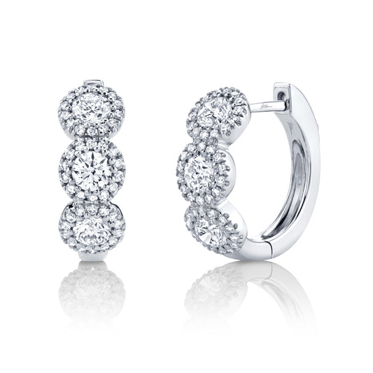 Shy Creation Diamond Huggie Earrings