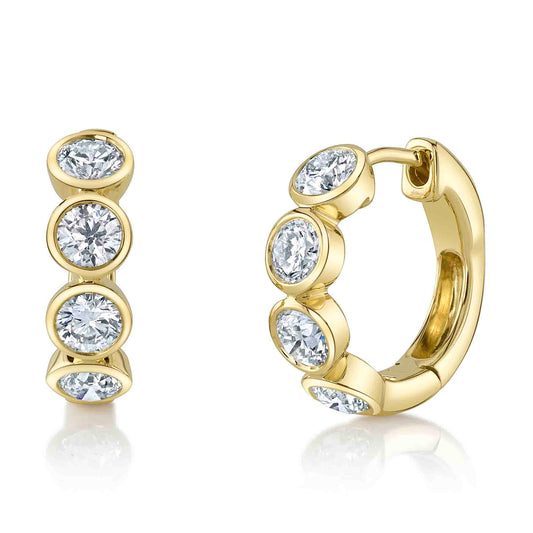 Shy Creation Diamond Bezel Huggie Earring