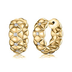 A. Jaffe Quilted Diamond Huggie Earrings