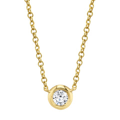 Shy Creation Diamond Bezel Solitaire Necklace