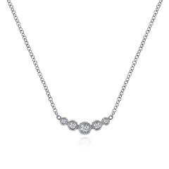 Gabriel & Co. Curved Diamond Bar Necklace