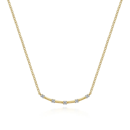 Gabriel & Co. Diamond Stations Bar Necklace