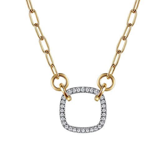 Gabriel & Co. Cushion Paperclip Necklace