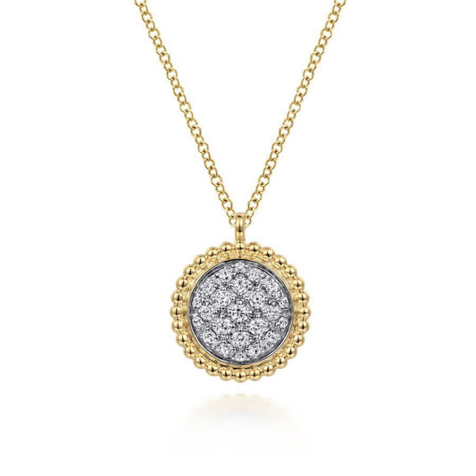 Gabriel & Co 14K Yellow Gold Bujukan And Diamond Pave Pendant Necklace