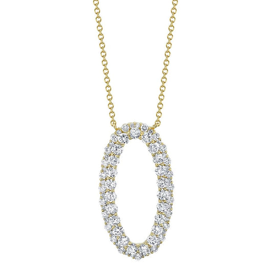 Shy Creation Diamond Oval Necklace