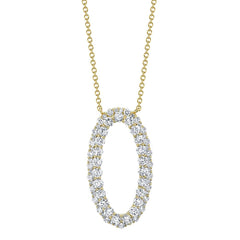 Shy Creation Diamond Oval Necklace
