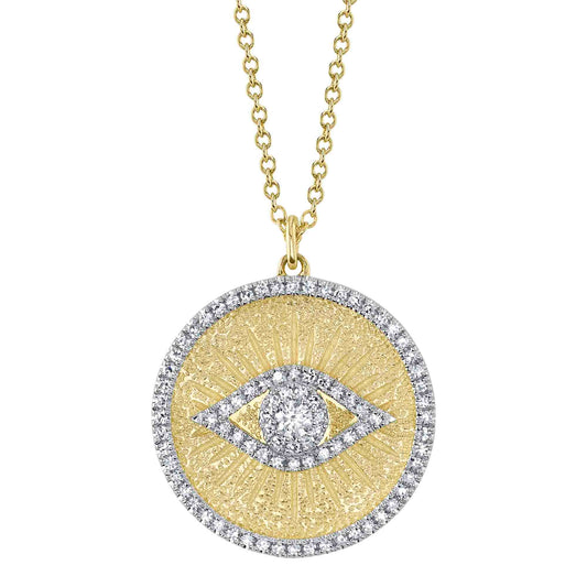 Shy Creation Diamond Eye Circle Necklace