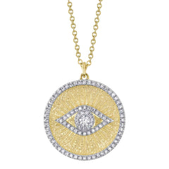 Shy Creation Diamond Eye Circle Necklace