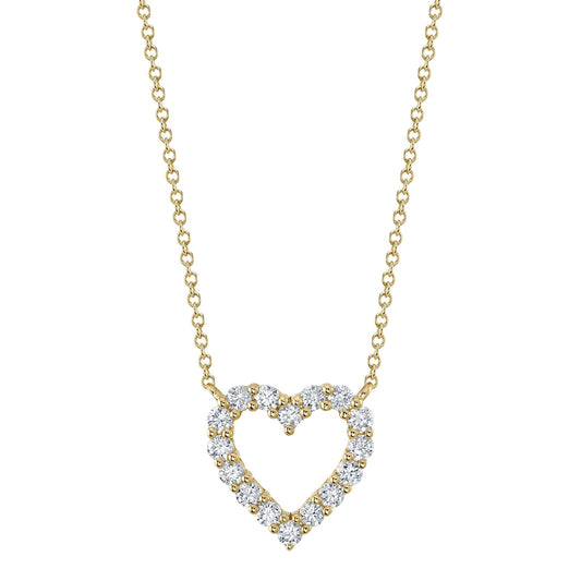 Shy Creation Diamond Open Heart Necklace