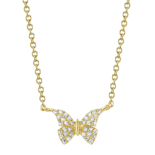 Shy Creation Diamond Butterfly Necklace
