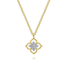 Gabriel & Co. Floral Diamond Pendant Necklace