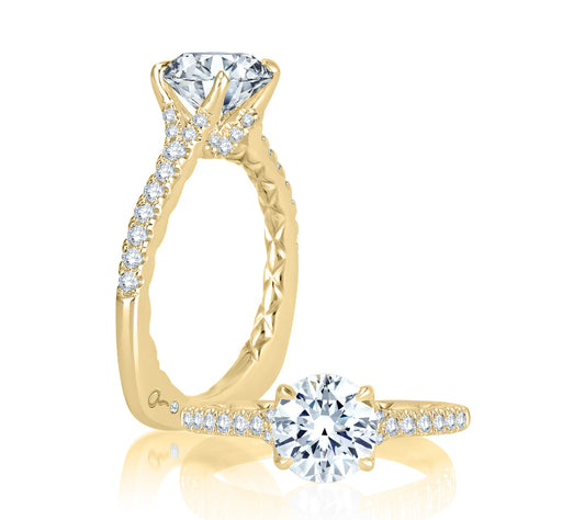 A. Jaffe Micro Pave Diamond Engagement Ring