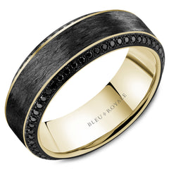 Bleu Royale 7.5MM Black Diamond Wedding Band