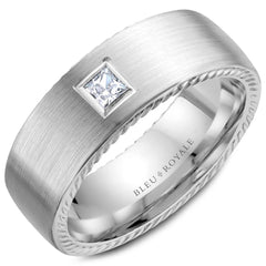 Bleu Royale 8MM Diamond Wedding Band