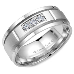 Crown Ring 8MM Diamond Wedding Band