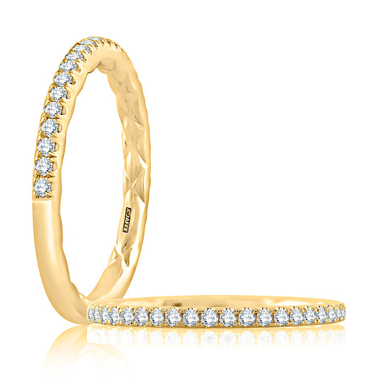 A. Jaffe Pave Diamond Band With Signature Quilts Interior