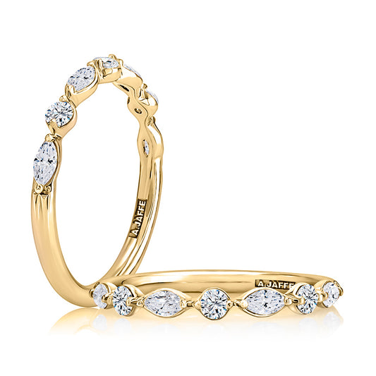 A. Jaffe Round and Marquise Diamond Wedding Band