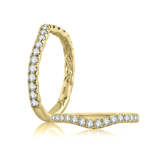 A. Jaffe Pave Quilts Interior Wedding Band