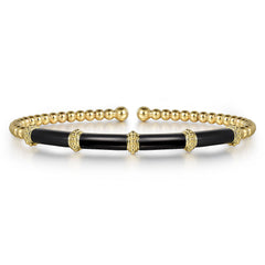 Gabriel & Co. Bujukan Beads Split Bangle With Black Enamel