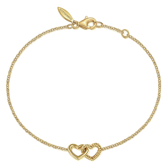 Gabriel & Co. Rope Entwined Hearts Chain Bracelet