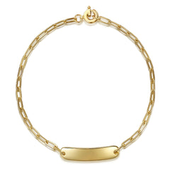 Gabriel & Co. Hollow Paperclip Chain Personalized Id Bracelet