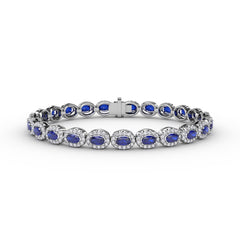Fana Gold Striking Oval Sapphire And Diamond Bracelet