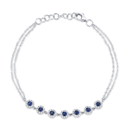Shy Creation Diamond & Blue Sapphire 14K Bracelet