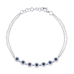 Shy Creation Diamond & Blue Sapphire 14K Bracelet