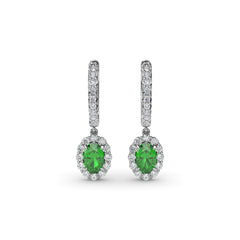 Fana Dazzling Emerald And Diamond Drop Earrings