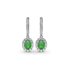 Fana Dazzling Emerald And Diamond Drop Earrings