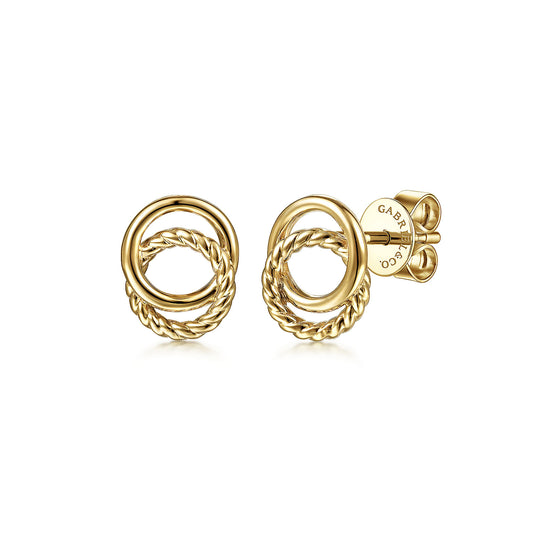 Gabriel & Co. Twisted Rope Double Circle Stud Earrings