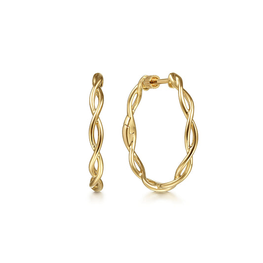 Gabriel & Co. 25MM Twisted Classic Round Hoop Earrings