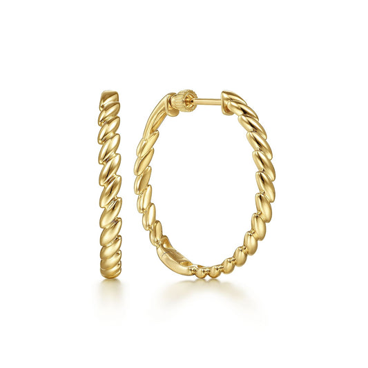 Gabriel & Co. 30 MM Twisted Rope Classic Hoop Earrings