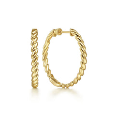 Gabriel & Co. 30 MM Twisted Rope Classic Hoop Earrings